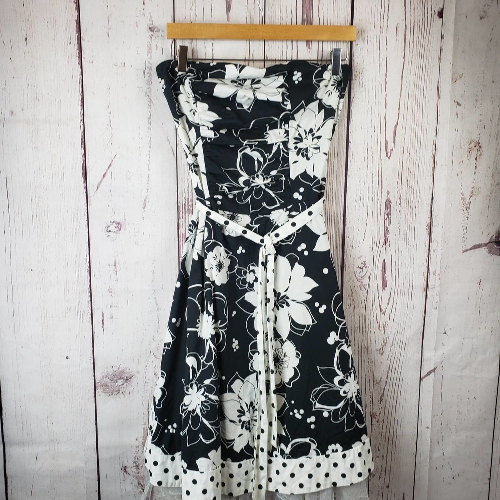 Ruby Rox Halter Top Dress Womens Size 11 Floral Ruffle Cotton Black